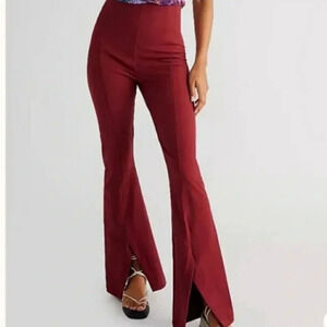 Free People Red Flare Pants
